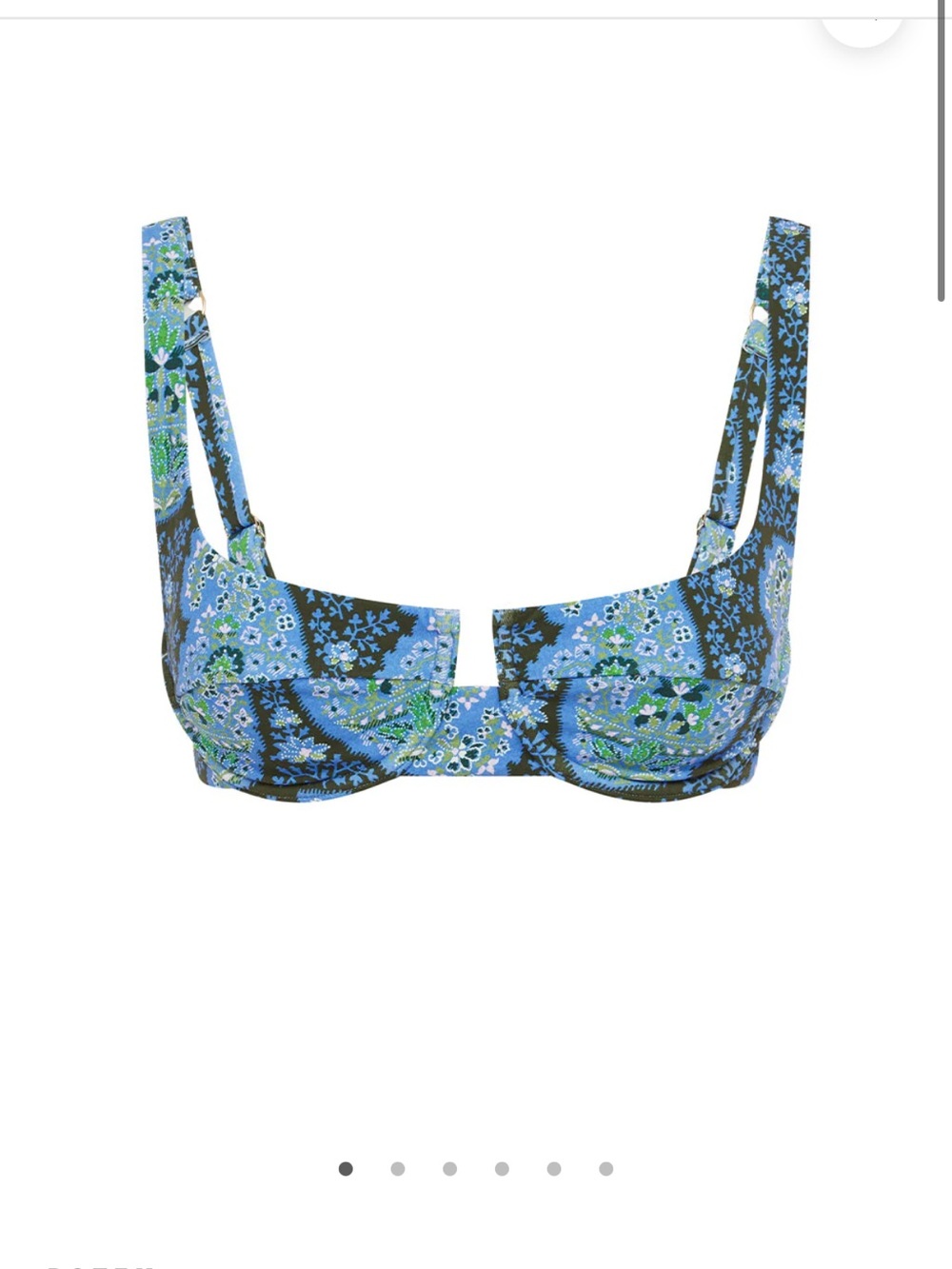 Boteh Onda Allez Blue & Green Floral Underwire Bikini underwire top Large NWT